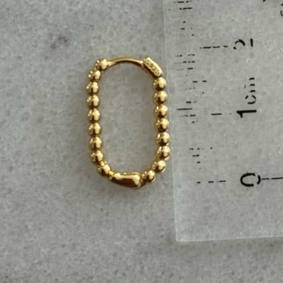 COPY - Gold Beaded Oval Hoop Earrings 

Brand New - Picture 3 of 3